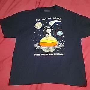 XL "big fan of space" black short sleeve T Shirt